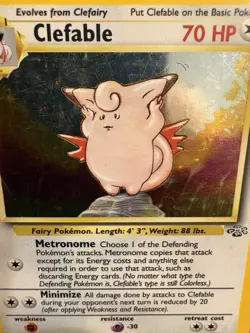 Clefable 1/64 Jungle Holo MP+ Pokemon WOTC 1999 Vintage - Image 2