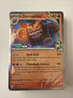 N’s Darmanitan 181 Black Star Promo 2025 Pokemon Journey Together Stamped/Sealed - Image 1