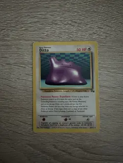 Pokemon Cards Ditto Fossil Non Holo Rare With Bonus Gift - Image 1