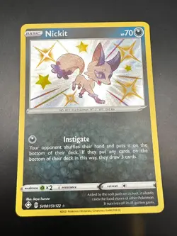 Pokemon - Nickit - SV081/SV122 - Shining Fates Shiny Vault - Holo - Image 1