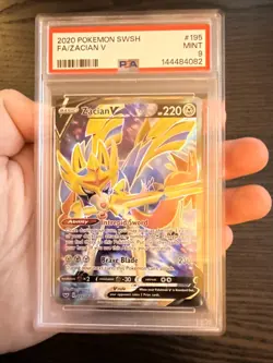 Zacian V 195/202 Full Art 2020 Pokemon Sword and Shield PSA 9 Mint - Image 3