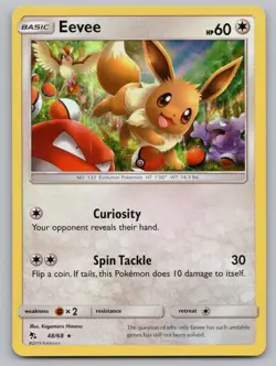 Eevee 48/68 Holo Rare Hidden Fates Pokemon Holo LP - Image 1