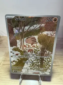 Pokemon Swinub Full Art Holo 165/159 JTG Basic Beast HP 70 2025 - Image 1