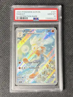 Pokemon TCG Raboot Stellar Crown Illustration Rare 147/142 PSA 10 Gem Mint - Image 1