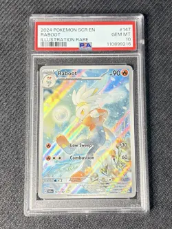 Pokemon TCG Raboot Stellar Crown Illustration Rare 147/142 PSA 10 Gem Mint - Image 2