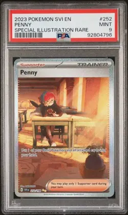 2023 POKEMON SVI EN-SCARLET & VIOLET 252 PENNY SPECIAL ILLUSTRATION PSA MINT 9 - Image 1