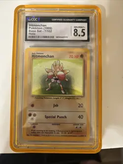 CGC 8.5 NM/MINT+ Hitmonchan Base Set Holo 7/102 Pokemon - Image 1
