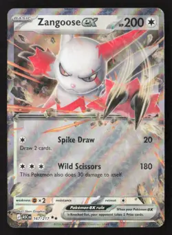 Zangoose ex Double Rare Holo ASC 167/217 NM Pokemon TCG - Image 1