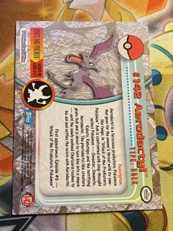 Pokemon AERODACTYL #142 Holo Topps Blue Logo 1st TV Animation 2000 LP - Image 2