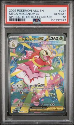 2026 POKEMON ASC EN PSA 10 MEGA MEGANIUM EX SPECIAL ILLUSTRATION RARE 272 - Image 1