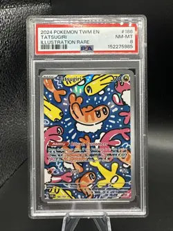 2024 POKEMON TWM EN-TWILIGHT MASQUERADE ILLUSTRATION RARE #186 TATSUGIRI PSA 8 - Image 1