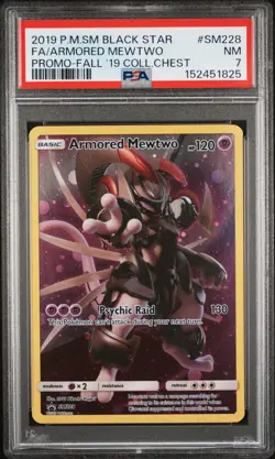 2019 Pokemon SM Black Star Promos SM228 Armored Mewtwo PSA 7 152451825 - Image 1