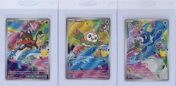 Pokemon First Partner Illustration Series 1 Gen 7 Starters Litten Rowlet Popplio - Image 1