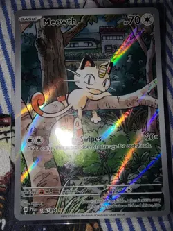 Pokemon Meowth Illustration Rare Full Art Holo 106/094 2025 Phantasmal flames - Image 1
