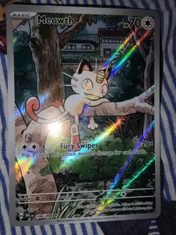Pokemon Meowth Illustration Rare Full Art Holo 106/094 2025 Phantasmal flames - Image 2