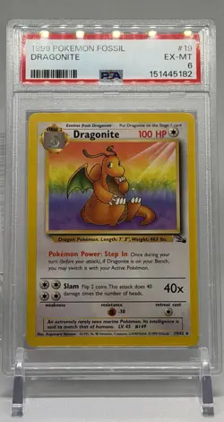 Pokemon TCG Dragonite 19/62 Fossil Unlimited Non-Holo Rare - Image 1