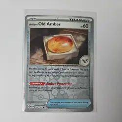 NM Antique Old Amber 154/165 Common 151 Pokemon Reverse Holo - Image 1