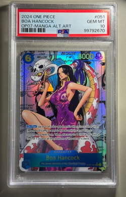 2024 ONE PIECE #OP07-051 BOA HANCOCK MANGA ALTERNATE ART SUPER RARE PSA 10 GEM - Image 1