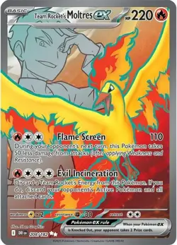 NM-Mint Team Rocket's Moltres ex - 208/182 - Ultra Rare Pokemon Destined Rivals - Image 1