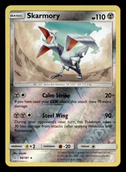 Skarmory 98/181 Rare Team Up Reverse Holo Pokemon NM - Image 1