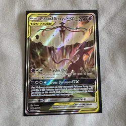 Pokemon Espeon & Deoxys GX SM240 TAG TEAM Promo Holo SM Black Star 260 HP - Image 1