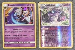 Pokemon 2016 NIDOKING 45/114 XY Reverse Holo & 2017 LUNALA cracked Ice 61/145⚡ - Image 1
