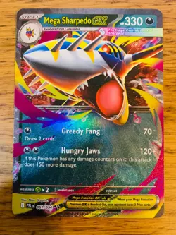 NM! Mega Sharpedo ex (061/094) Phantasmal Flames Double Rare Pokemon Card! - Image 1