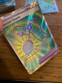 NM! Sacred Charm (122/094) Phantasmal Flames Full Art Rare Pokemon Card! - Image 3
