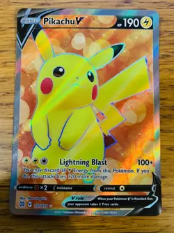 NEAR MINT! Pikachu V (157/172) Brilliant Stars Ultra Rare Full Art Holo Card! - Image 1