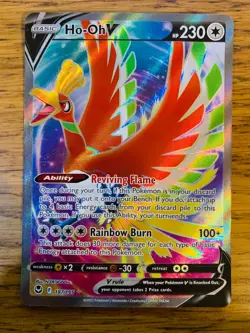 NEAR MINT! Ho-oh V (187/195) Silver Tempest Full Art Ultra Rare Pokemon Card! - Image 1