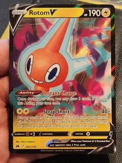 Pokemon TCG Rotom v Crown Zenith Holo Ultra Rare Card 045/159 NM Condition - Image 1