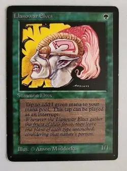 Llanowar Elves Beta LP Lightly Played MTG - Image 1