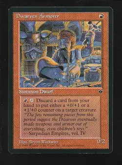MTG Fallen Empires Dwarven Armorer - Image 1