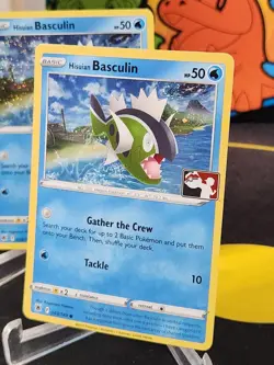 (3) POKEMON PLAY PRIZE PACK SERIES 3 HISUIAN BASCULIN HOLO STAMPED CARD 043/189 - Image 4