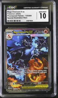 Pokemon Mega Charizard X ex 125/094 Ultra Rare Phantasmal Flames - CGC 10 - Image 1