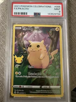 Pokemon Pikachu 005/025 Celebrations Full Art Holo English 2021 PSA 9 - Image 1