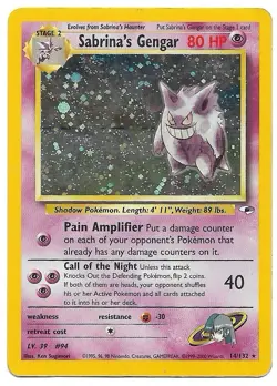 Sabrina's Gengar 14/132 2000 Pokemon Gym Heroes Holo HP - Heavily Played - Image 1