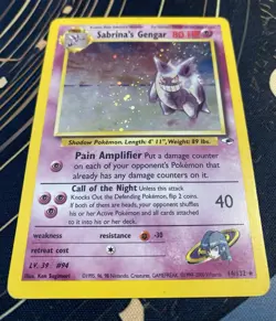 Sabrina's Gengar 14/132 2000 Pokemon Gym Heroes Holo HP - Heavily Played - Image 3