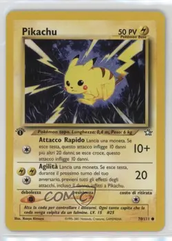 Pikachu Italian 1st Ed. Pokemon Neo Genesis #70 2000 - Image 1