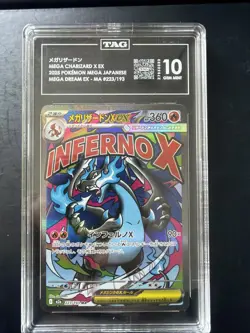 TAG GEM MINT 10 Mega Charizard ex MA 223/193 M2a Japanese Pokemon MEGA Dream 328 - Image 1