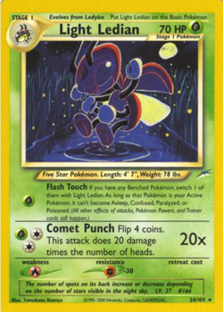Light Ledian 24/105 Neo Destiny 2002 Pokemon Card 🌙 Vintage WotC Era - Image 1