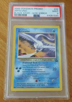 Pokemon 2000 Promo Articuno Black Star Aoki Error 22 PSA 9 MINT - Image 1