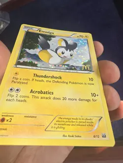 Pokemon Emolga 006/012 McDonald's Promo Holo 2012 Basic 70HP - Image 3