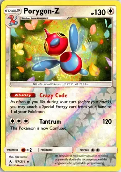 Porygon-Z 157 Holo R Unbroken Bonds Pokemon NM/M - Image 1