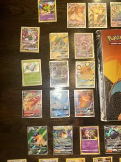 Pokemon Cards With Binder Included: Variety Types Of Art Types And Rarity’s - Image 2