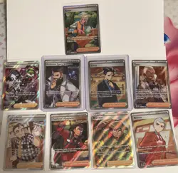 Pokemon Full Art Trainer Lot (9 Cards) Arven FA + Turo NM Bundle - Image 1