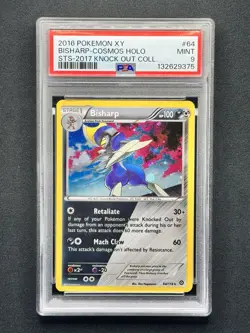 2016 POKEMON XY STEAM SIEGE COSMOS 2017 KNOCK OUT COLLECTION BISHARP HOLO PSA 9 - Image 1