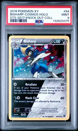 2016 POKEMON XY STEAM SIEGE COSMOS 2017 KNOCK OUT COLLECTION BISHARP HOLO PSA 9 - Image 3