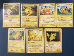 Pokemon TCG Vintage 7 Card Pikachu Lot - Image 1