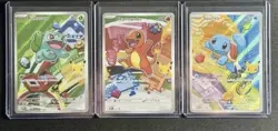 Nintendo Pokemon TCG Holo Card Lot - Bulbasaur, Charmander, Squirtle (3 Cards) - Image 1